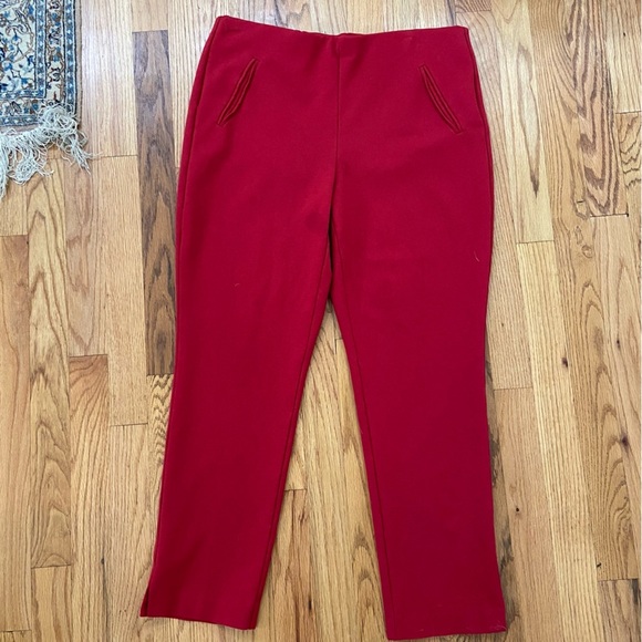 Chicos So Slimming Juliet Side-Vent Ankle Pants Size M Red Stretch Casual Office - Picture 3 of 7